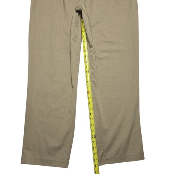 Vintage Priority One Pants Womens 26 Khaki Brown Elastic Waist Workwear Pleated - Picture 2 of 14
